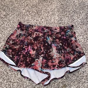 multicolored Lululemon hotty hot shorts
